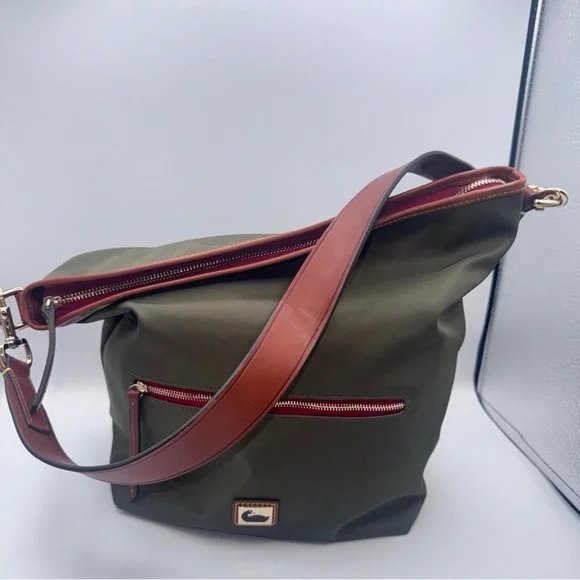 Dooney & Bourke Olive and Brown Shoulder Bag - Picture 3 of 7